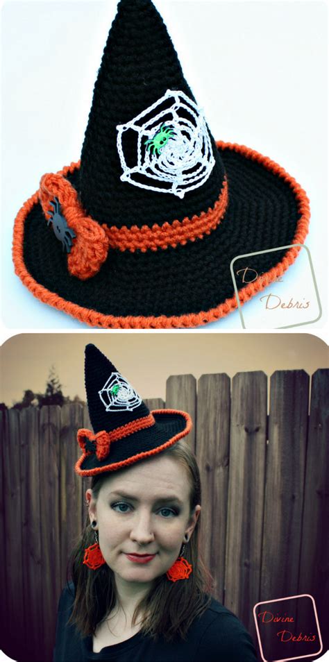 Braided crochet witch hat